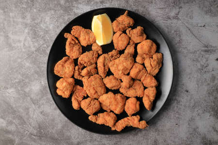 Andalusian dogfish ration (bienmesabe) on gray backgroundの写真素材