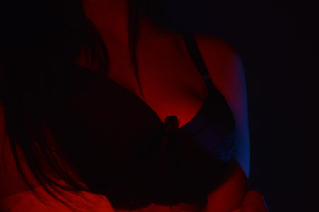 Girl in bra and white shirt
