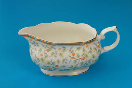 Porcelain Thrush on a blue backgroundの写真素材