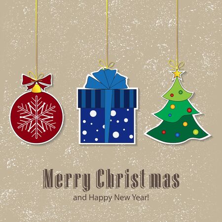 Vintage christmas cardのイラスト素材