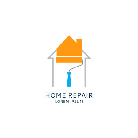 House icon. Painting service iconのイラスト素材