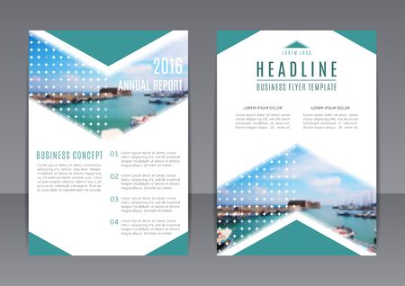 Vector template of brochure for your business in A4 size. Corporate style of presentation.のイラスト素材