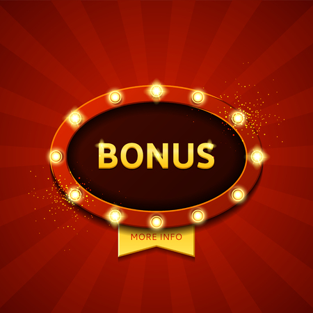 Vector illustration with shining lights in vintage style. Label for winners of poker, cards, roulette and  lottery.のイラスト素材