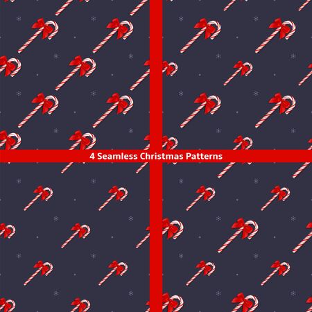 Vector illustration with snowflakes and red bows.のイラスト素材