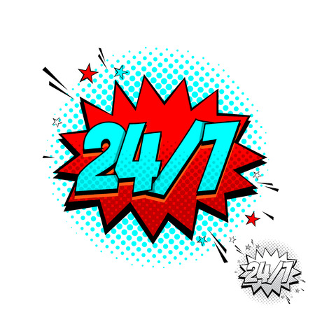 Dynamic cartoon symbol isolated on white background. Vector Illustration in Pop Art Style.のイラスト素材