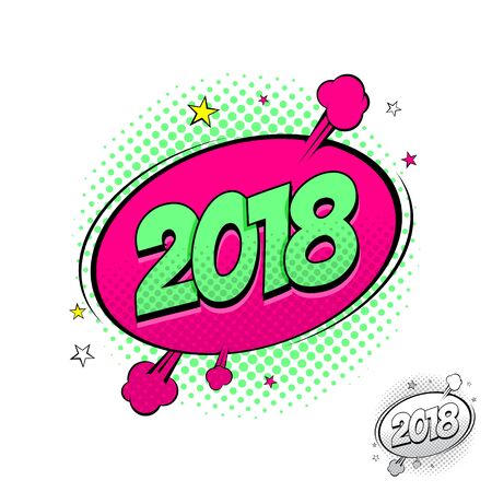 2018 in Pop Art Styleのイラスト素材
