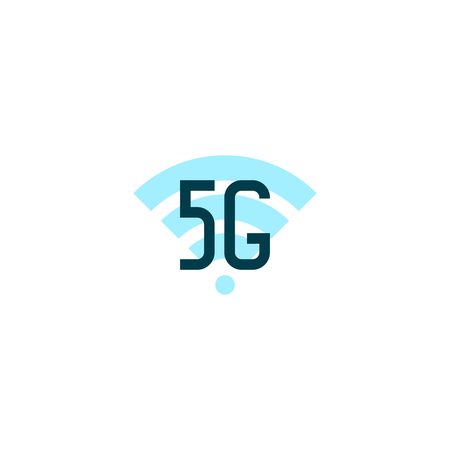 5G sign design template. Vector symbol of 5th generation wireless internet network connection. Information technology logo.のイラスト素材