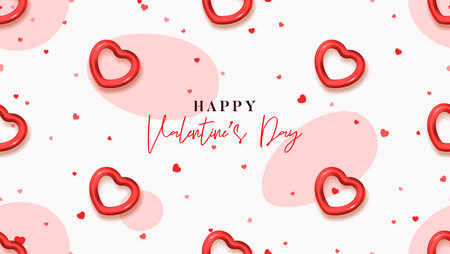 Happy Valentine's Day background. Seamless decorative pattern. Vector illustration with realistic...