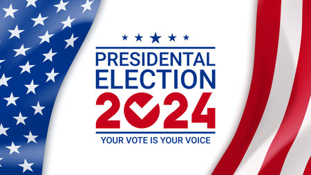 2024 presidential election banner template. Vector illustration for US Election 2024 campaign with...