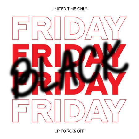 Creative background for Black Friday. Typography minimal text symbol for Black Friday sale with discount offer. Design template for Black Friday sale, promotion, advertising and social media ad.のイラスト素材