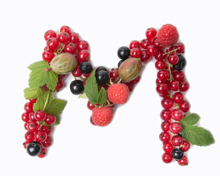 letter of juicy fruit Mの写真素材