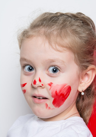 little artist is surprisedの写真素材