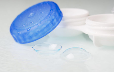 set contact lenses on the table