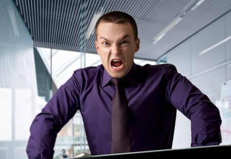 leader yells at subordinatesの写真素材