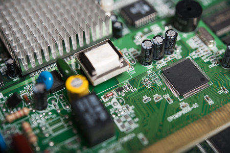 green computer chip