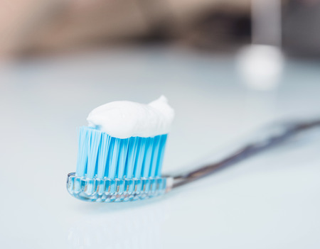 toothbrush on white backgroundの写真素材