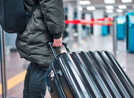 man with the suitcase at the airport