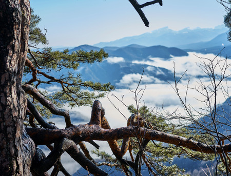 beautiful scenery of winter mountainsの写真素材