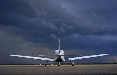 private jet on the runwayの写真素材