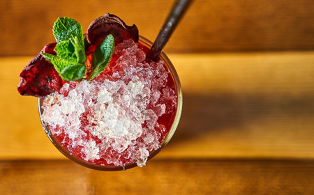 beetroot raspberry cocktail with ice