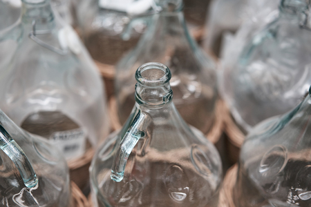 glass containers in the storeの写真素材
