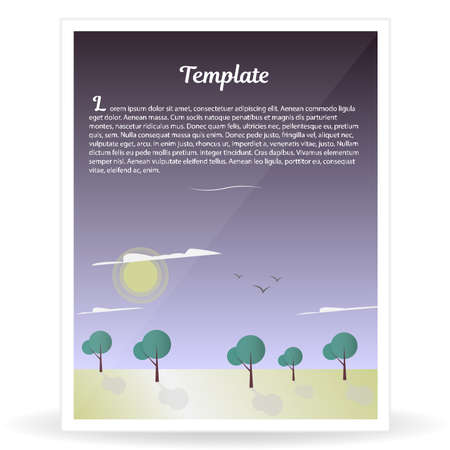 Design template banner nature and forest. Vector illustration for brochure, booklet.のイラスト素材
