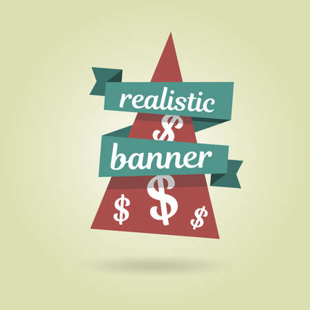 Realistic curved banner. Special offer. Vector illustration website elements.のイラスト素材