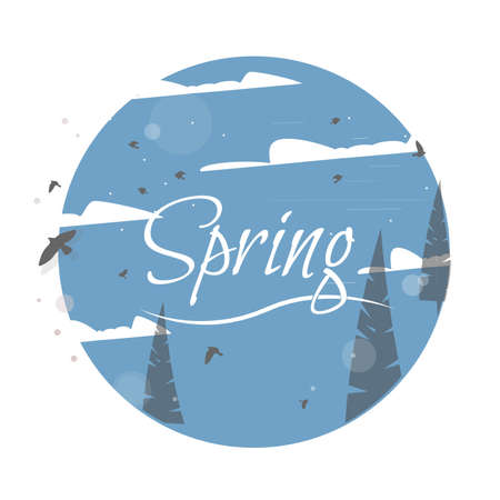 Spring Label Vector Typographic Poster or Greeting Card Design.のイラスト素材