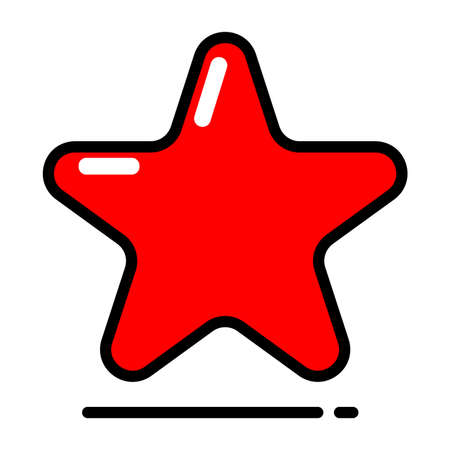 Red star icon vector, favorite, best rating, Award symbol isolated on white background. Trendy modern style for graphic design, Web site.のイラスト素材
