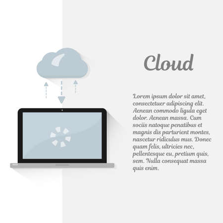 Cloud computing concept. Modern vector illustration design. Transmission and storage of information. Wireless technology. Trendy style for graphic design, user interface, mobile app.のイラスト素材