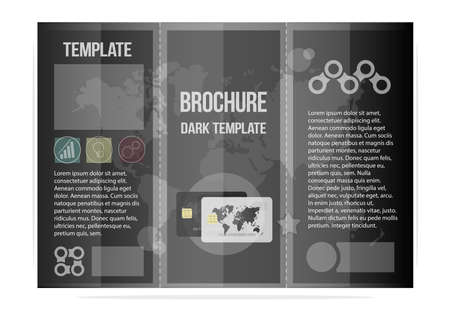 Black template brochure, business cool design. For the Bank and credit institutions.のイラスト素材
