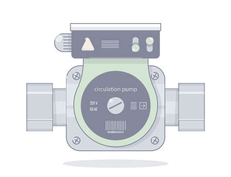 Circulation pump. Illustrations for the online store of plumbing. Isolated on white background. Realistic cartoon style.のイラスト素材