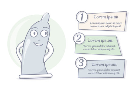 Cartoon condom character. Vector illustration.のイラスト素材