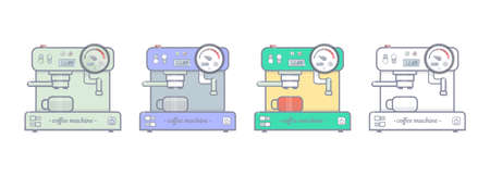 Coffee machine. Cartoon style. Vector illustration.のイラスト素材