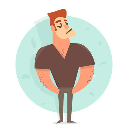Cartoon character man vector illustration. Funny and comic style.のイラスト素材
