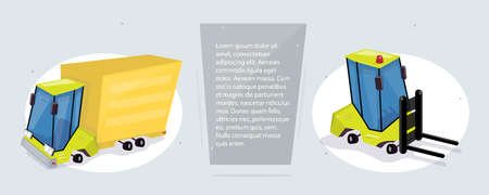 Cargo transportation and logistics. Web banner.のイラスト素材