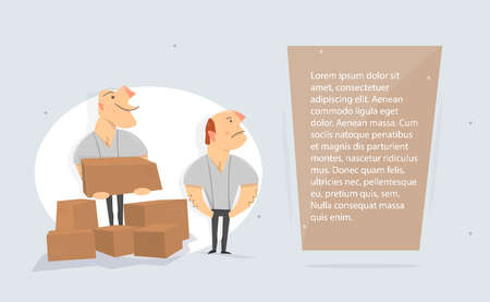 Movers load boxes. Delivery service.のイラスト素材