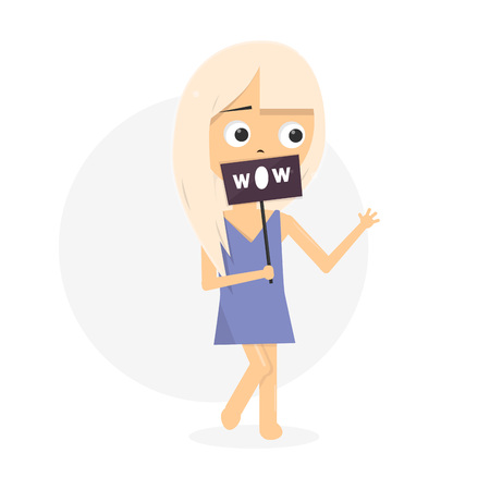Girl very surprised.  Wow, looks large eyes.のイラスト素材