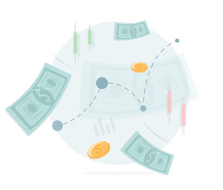 Money icon. Exchange and trading. Vector illustration.のイラスト素材