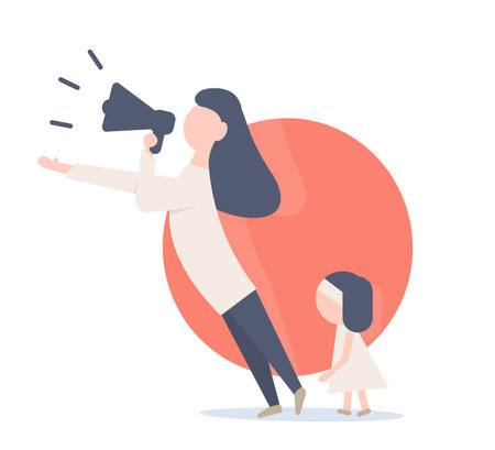 Mother defends her rights.のイラスト素材