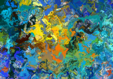Oil painting abstract background in fashion impressionism style. Hand drawn pattern for design work. Template for decor print products. Modern contemporary art. Splashes of paint. Soft brushstrokes.の写真素材
