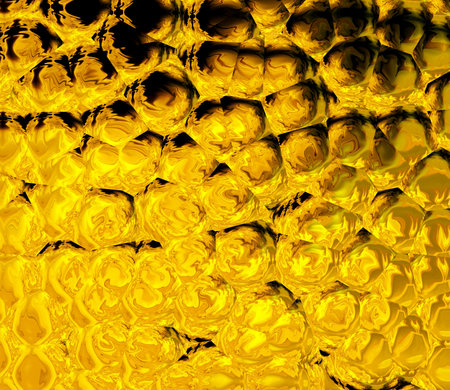 Liquid gold abstraction. Luxury wall art decor. Rich theme fractal artwork. Graphic golden painting...