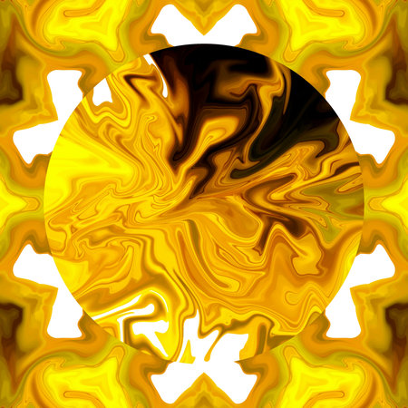 Liquid gold abstraction. Luxury wall art decor. Rich theme fractal artwork. Graphic golden painting...