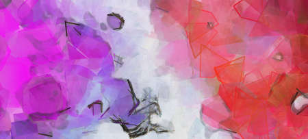 Abstract painting, Wall art, Canvas print, Oil paint, Modern drawing, Textured brushstrokes, Contemporary impressionism style, Warm fancy colors, Psychedelic design pattern, surreal fine artの写真素材