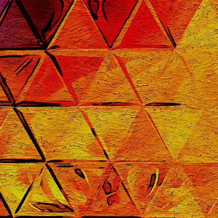 Abstract painting, Wall art, Canvas print, Oil paint, Modern drawing, Textured brushstrokes, Contemporary impressionism style, Warm fancy colors, Psychedelic design pattern, surreal fine artの写真素材