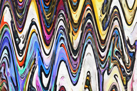 Abstract painting, Wall art, Canvas print, Oil paint, Modern drawing, Textured brushstrokes, Contemporary impressionism style, Warm fancy colors, Psychedelic design pattern, surreal fine artの写真素材