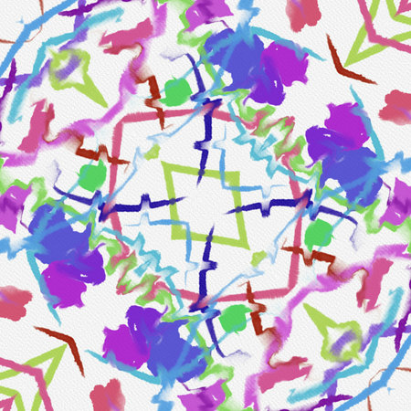 Fractal background. Abstract design pattern. Multicolored mixed painting art. Template for creative...