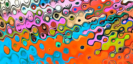 Digital art abstract pattern. Hand drawing modern style art print. Futuristic artwork. Contemporary...