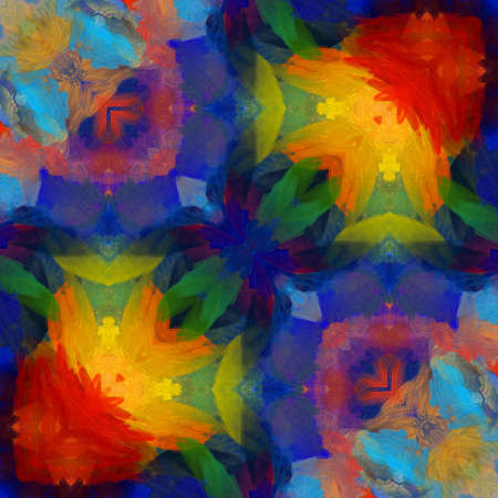 Geometric fractal conceptual graphic art. Pattern for design creative cover, web banner, cards or invitation. Digital painting wallpaper. Print for wall poster decor. Abstract template of background.の写真素材