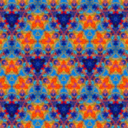 Digital art abstract pattern. Hand drawing modern style art print. Futuristic artwork. Contemporary painting wall decor. Oil on canvas. Brushstrokes of paint in warm colors. Psychedelic design.の写真素材